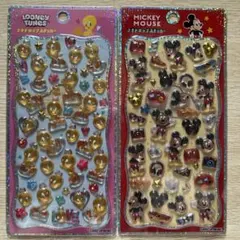 ルーニーテューンズ ミッキー プチドロップステッカー 2種セット