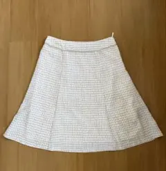 ひざ丈スカート ホワイト ベージュのサムネイル