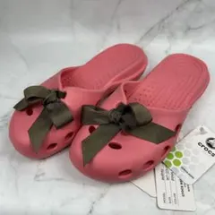 crocs オードリー ピンク W7 23cm 廃盤 レア リボン付のサムネイル