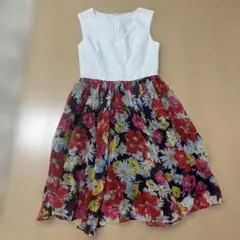 美品 Chesty チェスティ ノースリーブ 花柄 ひざ丈ワンピース 0 XS