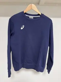 ASICS ネイビー クルーネック ウォームアップウェア