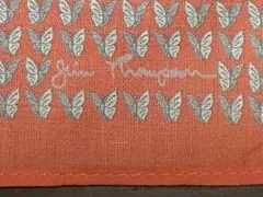 未使用　Jim Thompson(ジムトンプソン)コットン蝶柄ハンカチ オレンジ