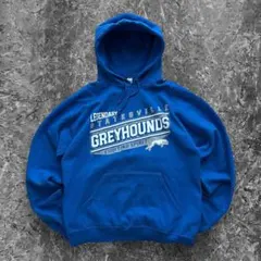 US古着 ノースカロライナ フットボール ハイスクール パーカー M 青