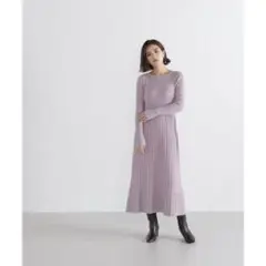 プリーツワンピース ロングワンピース