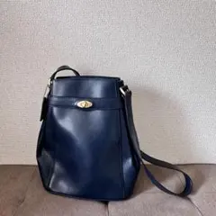 【美品 希少】オールドコーチ ショルダーバッグ 本革 紺色 肩掛け可 4426