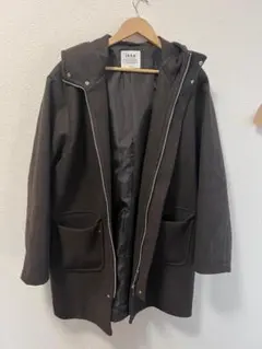 ikka ダークブラウン ダッフルコート Lサイズ