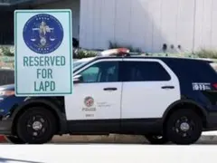 【レア/アメリカ限定】LAPD ロサンゼルス市警　駐車場　メタルサインプレート