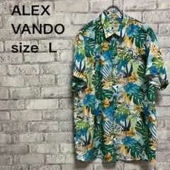 アディダス アロハシャツ 柄シャツ サイズL ハイビスカス ボタニカル