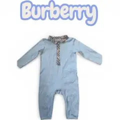 Burberry水色 チェック襟 ロンパース　1歳