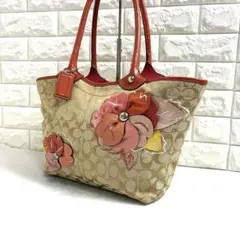 コーチ トートバッグ バッグ ピンク 16276 シグネチャーフローラル