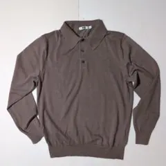 UNIQLO U ブラウン ニットポロセーター L