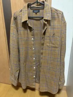 KANGOL チェック柄 長袖シャツ ブラウン系
