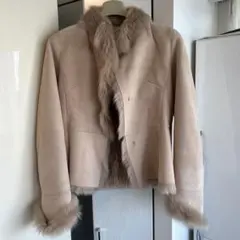 ムートンファージャケット ピンクベージュ