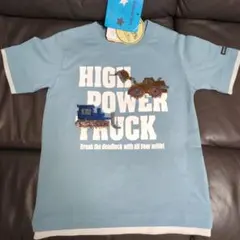 タグ付新品 はたらく車 Tシャツ 半袖 120 水色