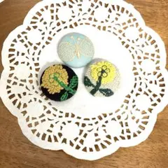 ミナペルホネン　ハンドメイドブローチ　3点セット　skip ちょうちょ