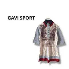 【GAVI SPORT】半袖　ポロシャツ　ストライプ　カジュアル　サイズ9