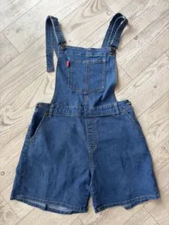 ハローキティミニ丈サロペット★ サイズＬオーバーオール デニムオーバーオール