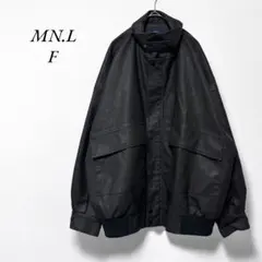 《モノマートレディース》MN.L美品　レザー調オーバーサイズジャケットF茶系
