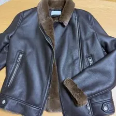 ZARA ブラウンレザージャケット 13-14のサムネイル