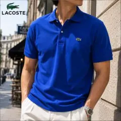美品 LACOSTE ラコステ L1212AL ポロシャツ 日本製 サイズ5 青