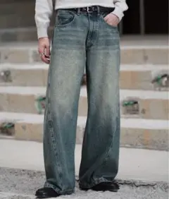 WYM LIDNM VINTAGE WASHED CURVED DENIM M