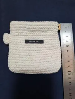 ハンドメイド 手編み バネ口ポーチ