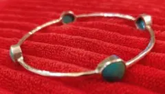 ターコイズ石付きシルバーバングル