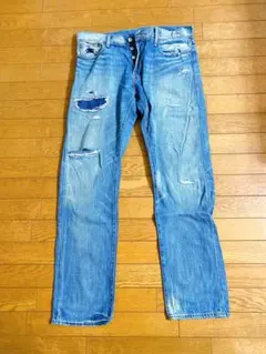 デニム&サプライ ラルフローレン ダメージ デニム パッチワーク ジーンズ