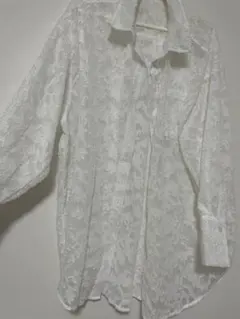 しまむら Helm シアージャガード花柄シャツ