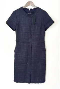 【BANANA REPUBLIC】新品 ツイードワンピース ネイビー 半袖 6のサムネイル