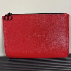 【新品未使用】Diorノベルティポーチ　エナメル仕上げ　赤