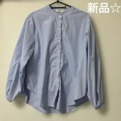 新品☆長袖ストライプシャツ　ア−スミュージックエコロジー