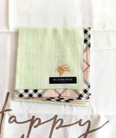 BURBERRY LONDON バーバリー ハンカチ ライトグリーン 新品のサムネイル