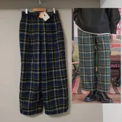 チェックパンツ ワイドパンツ