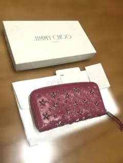 再値下げ JIMMY CHOO チェーンウォレット クランベリー 新品 - メルカリ