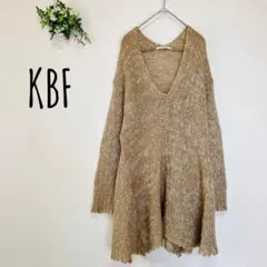 KBF ケービーエフ　フレアーVネック　ニットワンピース　膝丈