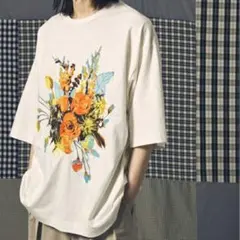 MAISON SPECIAL フラワー刺繍プライムオーバーTシャツのサムネイル