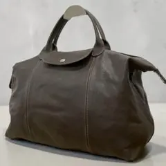 良品　ロンシャン　プリアージュ　ブラウン　レザー　トートバッグ　大容量　A4可能のサムネイル