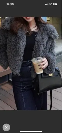 ショート丈フェイクプードルファーブルゾン