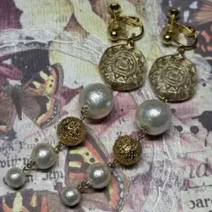 コットンパールイヤリング