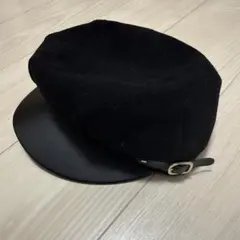 黒ウールキャスケット