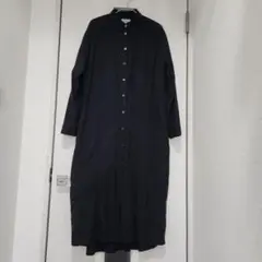 黒 長袖 シャツワンピース