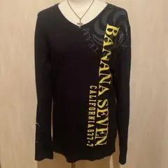 BANANA SEVEN Ｖネック ロンT Lサイズ 黒 金ラメ Y2Kのサムネイル