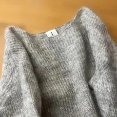 美品 adam et rope’ モヘア混合ニット長袖セーター　グレー
