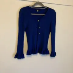 MICHEL KLEIN カーディガン 青 38