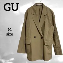【GU/ジーユー】(M) ダブル テーラードジャケット 薄手 羽織り ベージュ