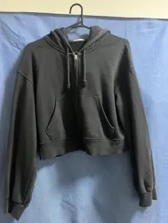 ブラック クロップドパーカー M