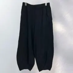 ニットサルエルパンツ バルーンパンツ 綿100% ウエストゴム L《a833