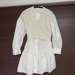 美品♡SNIDEL スナイデル スタンドフリルティアードシャツワンピース