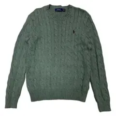 【ポロラルフローレン】　ケーブルニット　セーター　グリーン　人気カラー